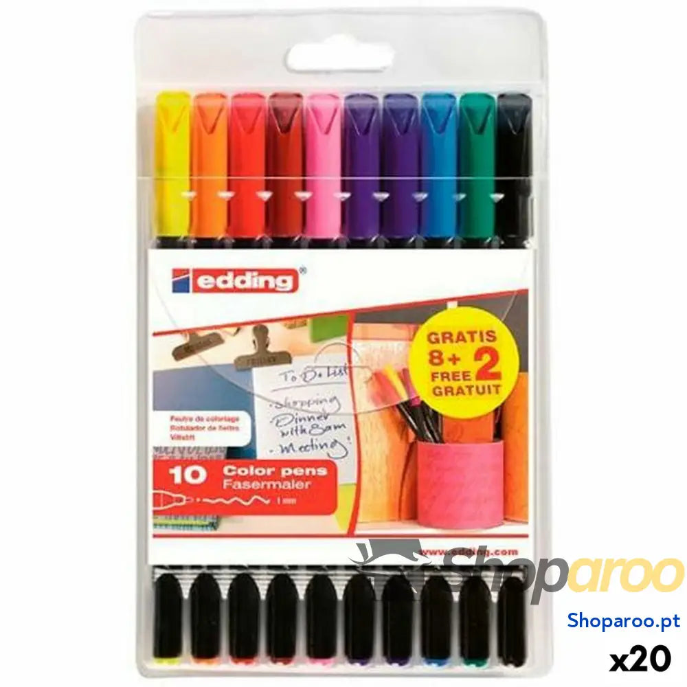 Conjunto de Canetas de Feltro Edding 1200 Estojo (20 Unidades)