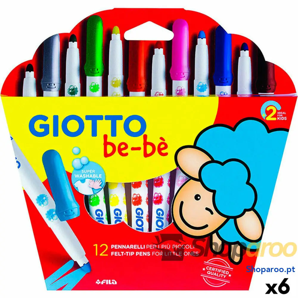 Conjunto de Canetas de Feltro Giotto BE-BÉ Multicolor (6 Unidades)