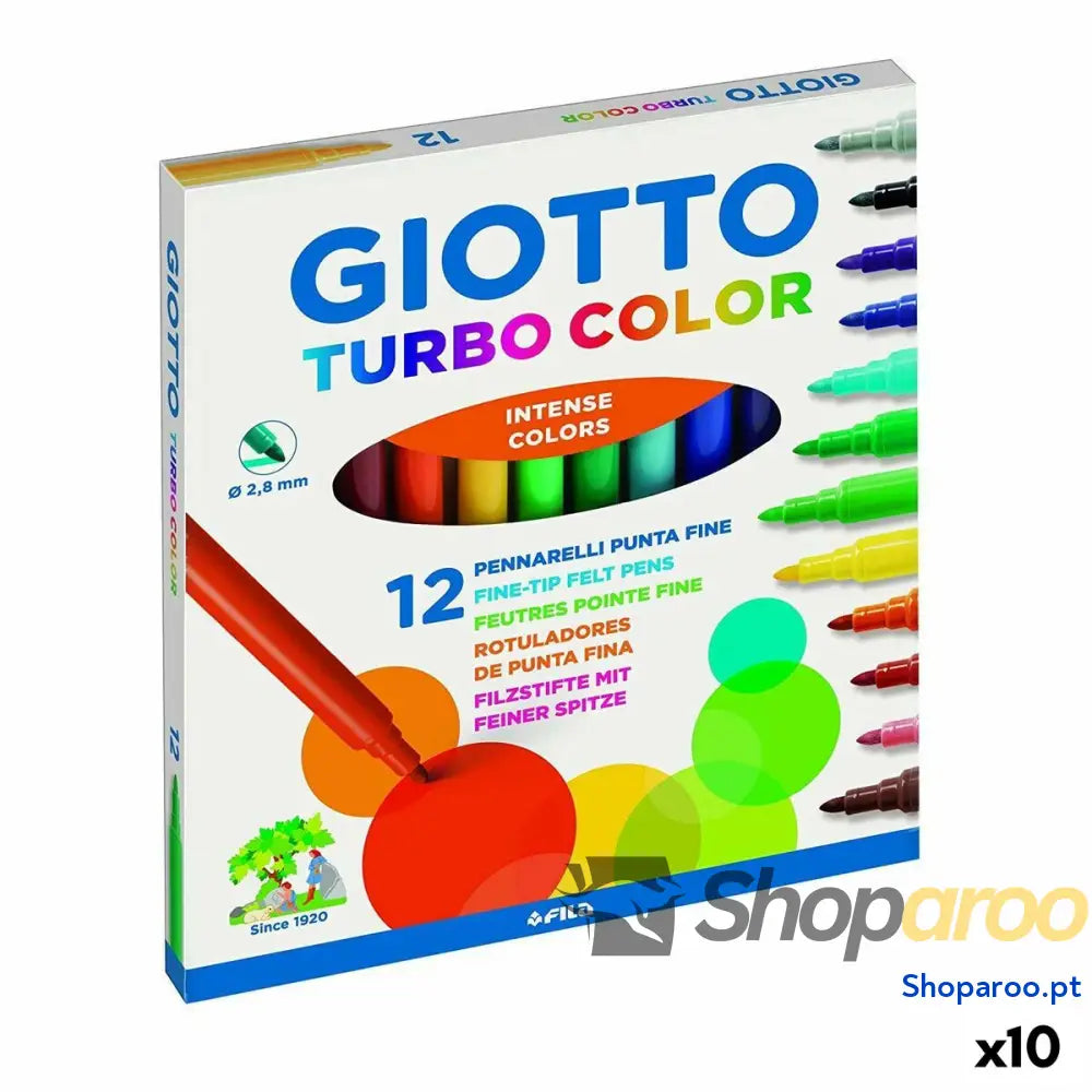 Conjunto de Canetas de Feltro Giotto Turbo Color Multicolor (10 Unidades)