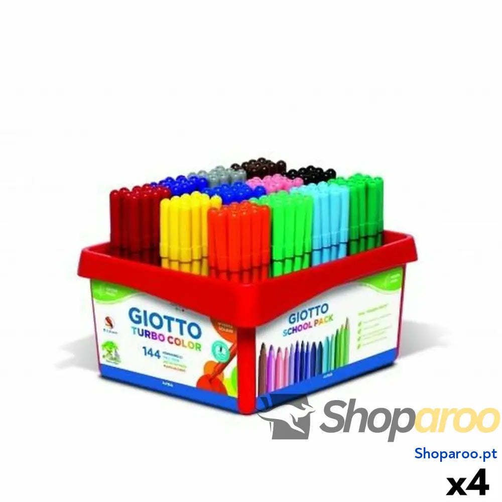 Conjunto de Canetas de Feltro Giotto Turbo Color Multicolor (4 Unidades)