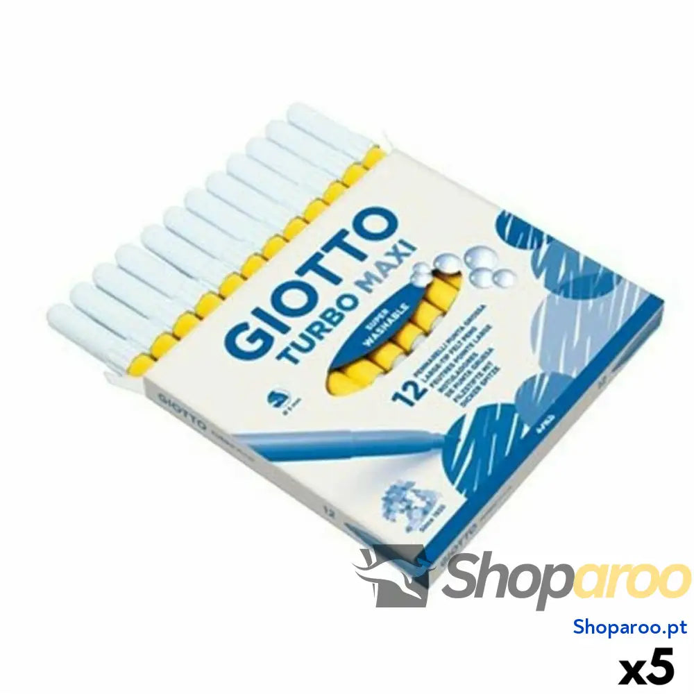 Conjunto de Canetas de Feltro Giotto Turbo Maxi Amarelo (5 Unidades)