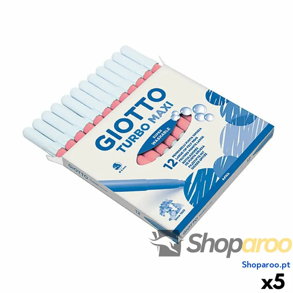 Conjunto de Canetas de Feltro Giotto Turbo Maxi Cor de Rosa (5 Unidades)