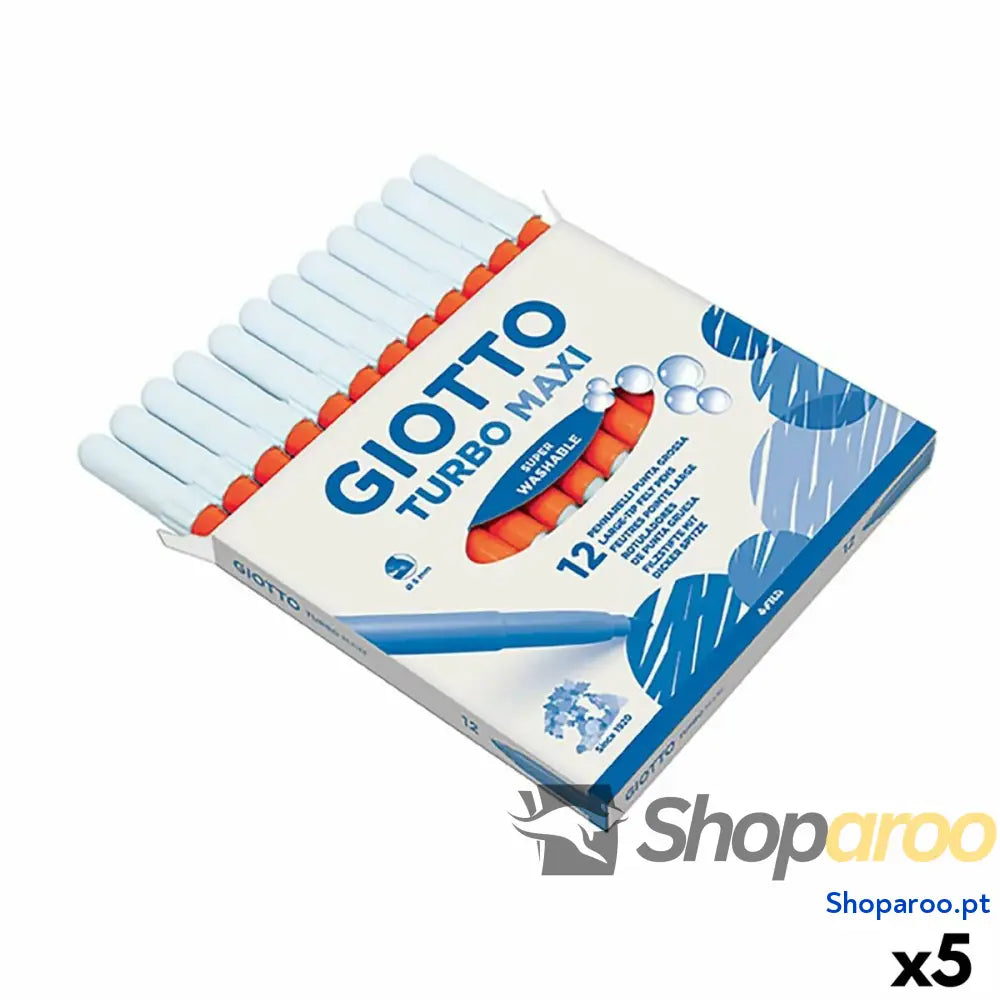 Conjunto de Canetas de Feltro Giotto Turbo Maxi Laranja (5 Unidades)