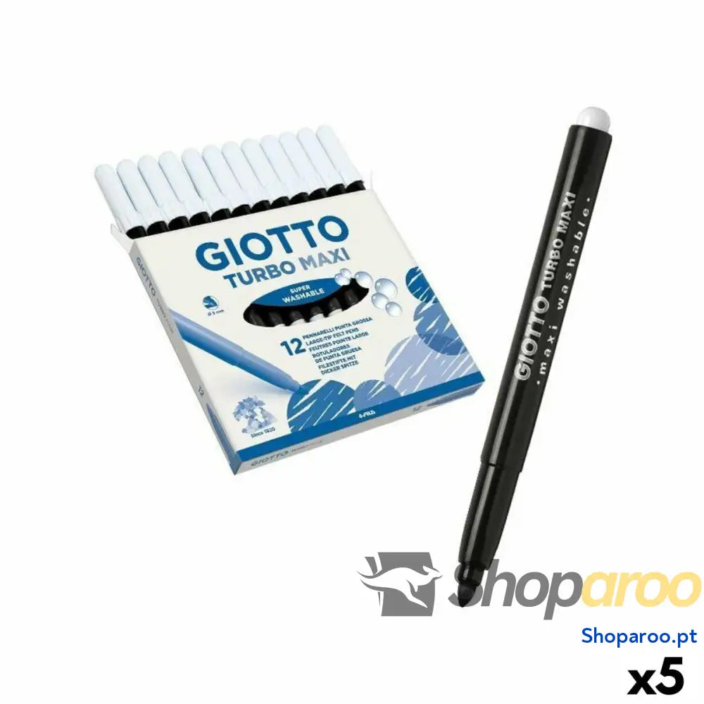 Conjunto de Canetas de Feltro Giotto Turbo Maxi Preto (5 Unidades)