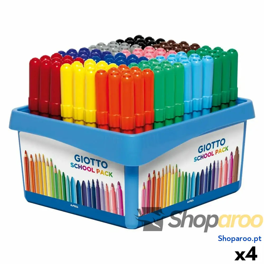 Conjunto de Canetas de Feltro Giotto Turbo Maxi School Multicolor (4 Unidades)