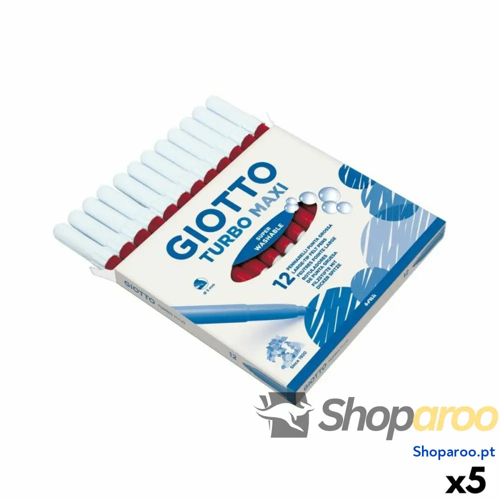 Conjunto de Canetas de Feltro Giotto Turbo Maxi Vermelho (5 Unidades)