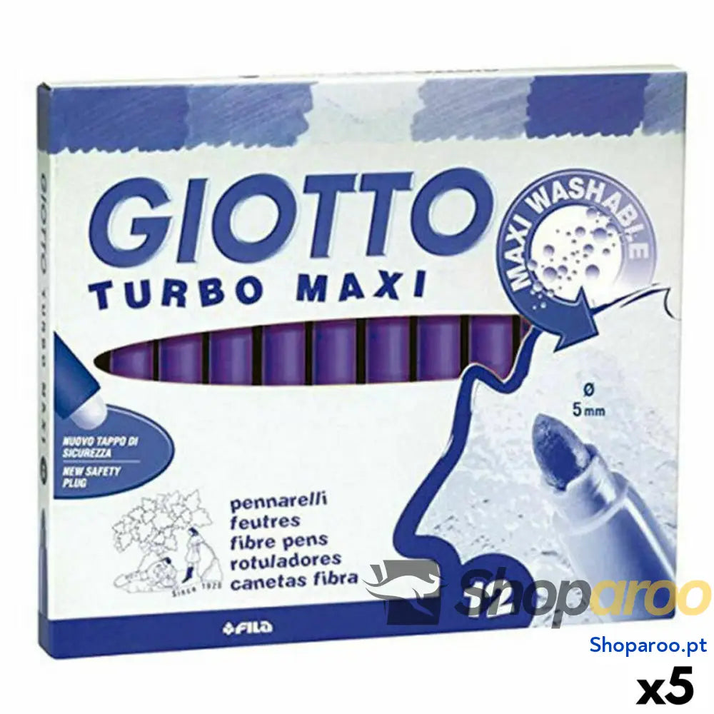 Conjunto de Canetas de Feltro Giotto Turbo Maxi Violeta (5 Unidades)