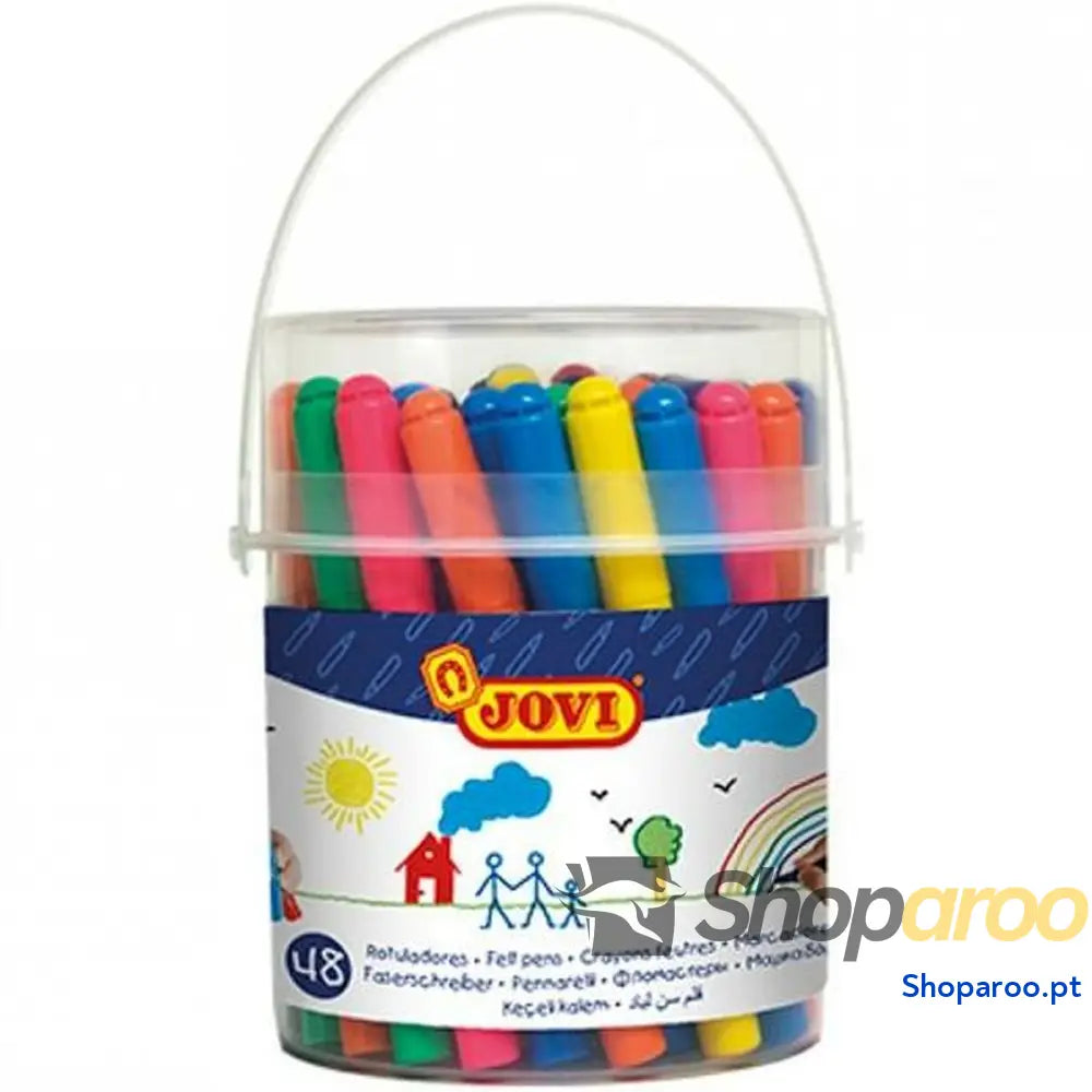 Conjunto de Canetas de Feltro Jovi 48 Peças Multicolor