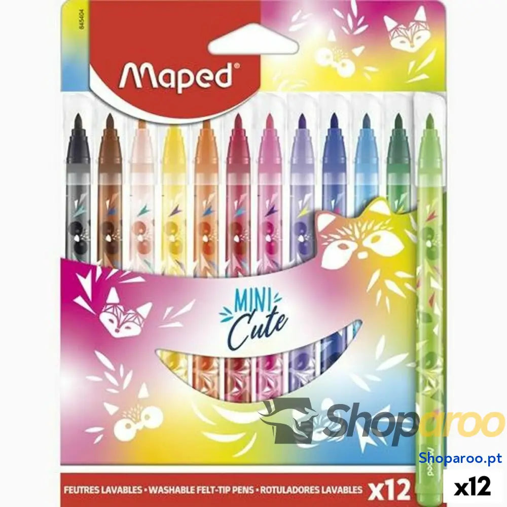 Conjunto de Canetas de Feltro Maped Mini Cute Multicolor 12 Peças (12 Unidades)