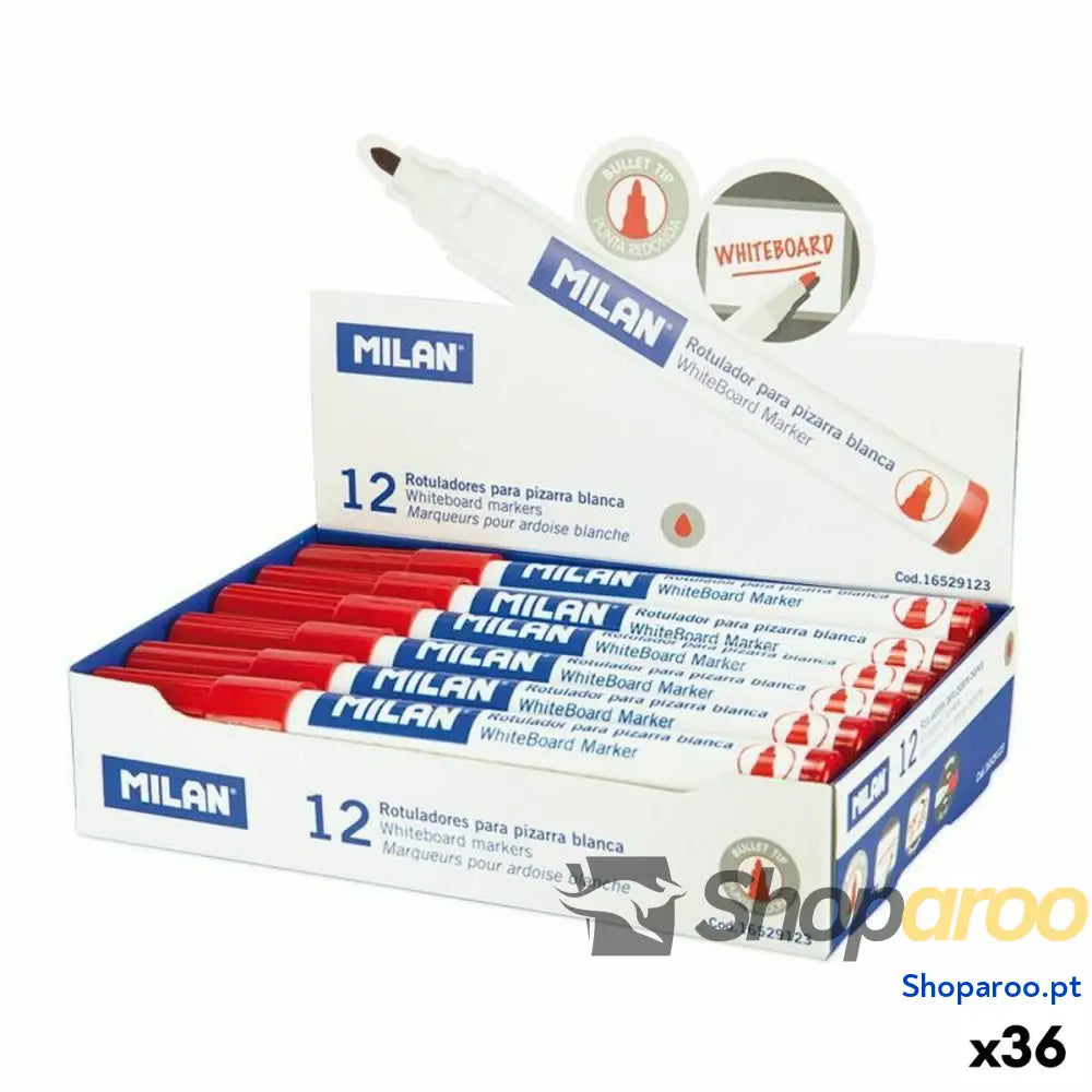Conjunto de Canetas de Feltro Milan Ardósia branca 12 Peças (36 Unidades)