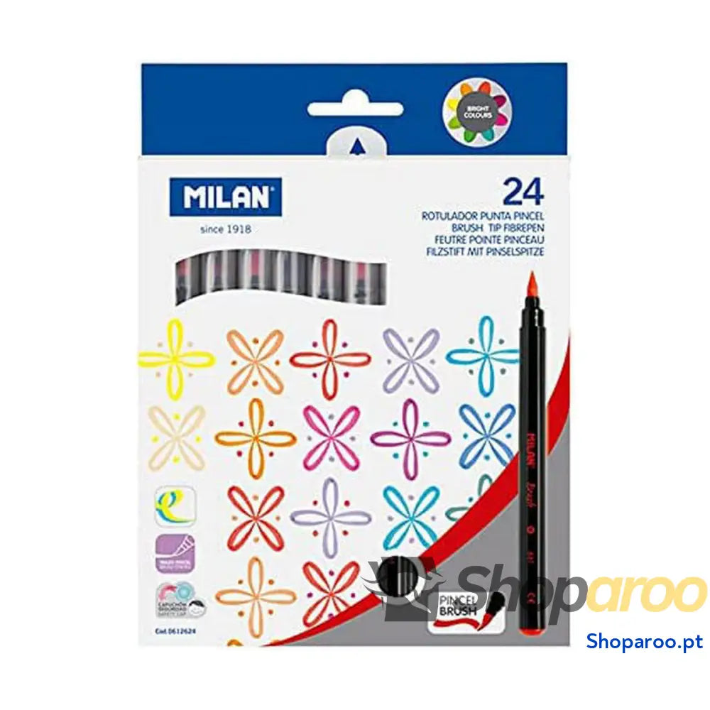 Conjunto de Canetas de Feltro Milan Multicolor 24 Peças
