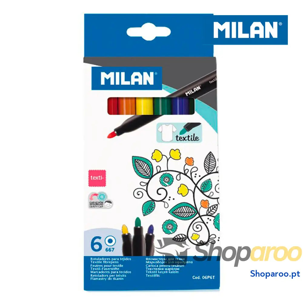 Conjunto de Canetas de Feltro Milan Ø 4 mm Azul Multicolor