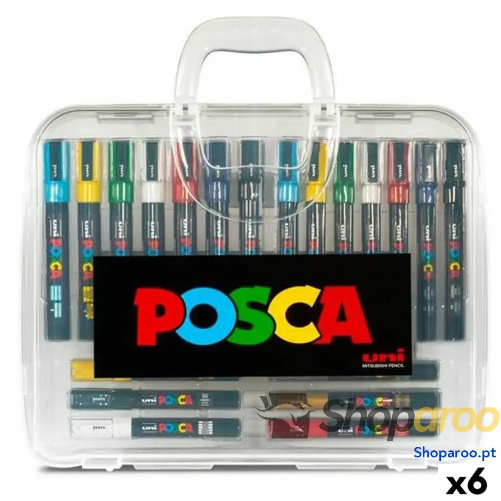 Conjunto de Canetas de Feltro POSCA Multicolor (6 Unidades)