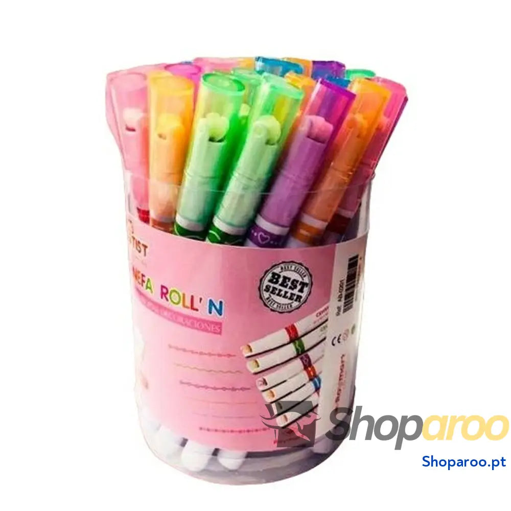 Conjunto de Canetas de Feltro Roymart Cenefa Roll'N 36 Peças Multicolor