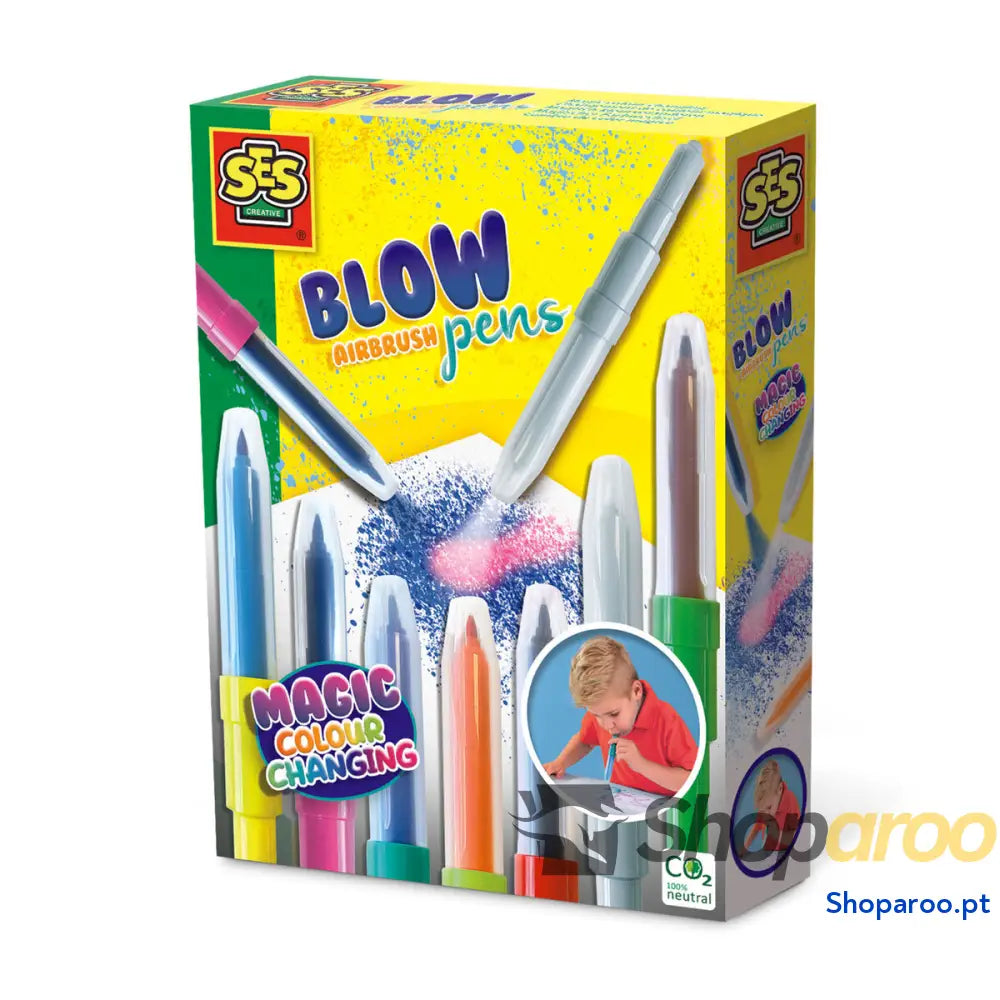 Conjunto de Canetas de Feltro SES Creative Blow Airbrush Pens
