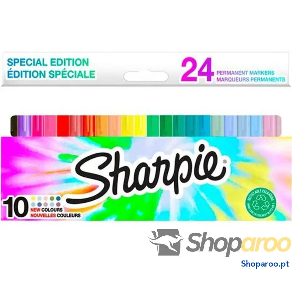 Conjunto de Canetas de Feltro Sharpie 24 Peças Permanente Multicolor