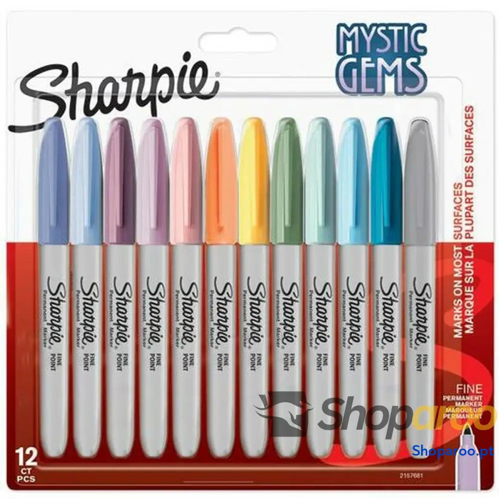 Conjunto de Canetas de Feltro Sharpie Mystic Gems 12 Peças Pastel