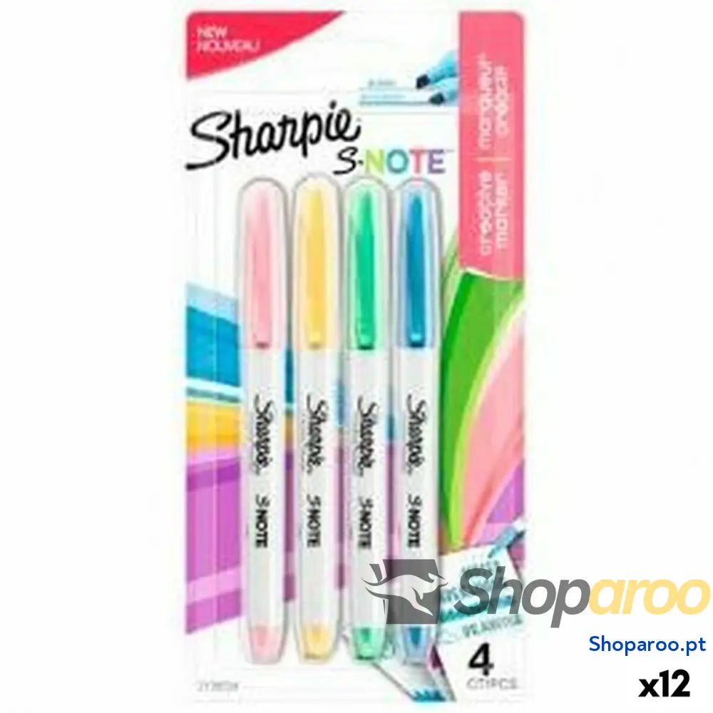 Conjunto de Canetas de Feltro Sharpie S-Note Multicolor 4 Peças 1-3 mm (12 Unidades)