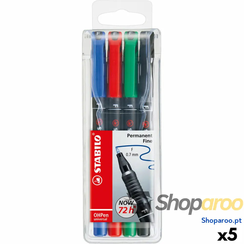 Conjunto de Canetas de Feltro Stabilo Oh Pen Multicolor 0,7 mm (5 Unidades)
