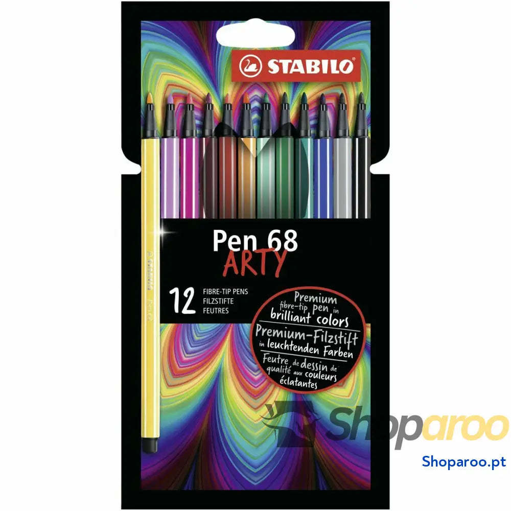 Conjunto de Canetas de Feltro Stabilo Pen 68 ARTY 12 Peças Multicolor