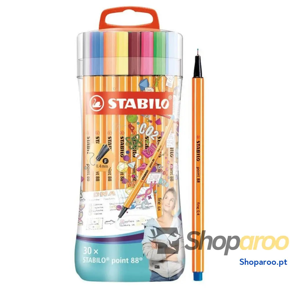 Conjunto de Canetas de Feltro Stabilo Point 88 Multicolor (30 Peças)