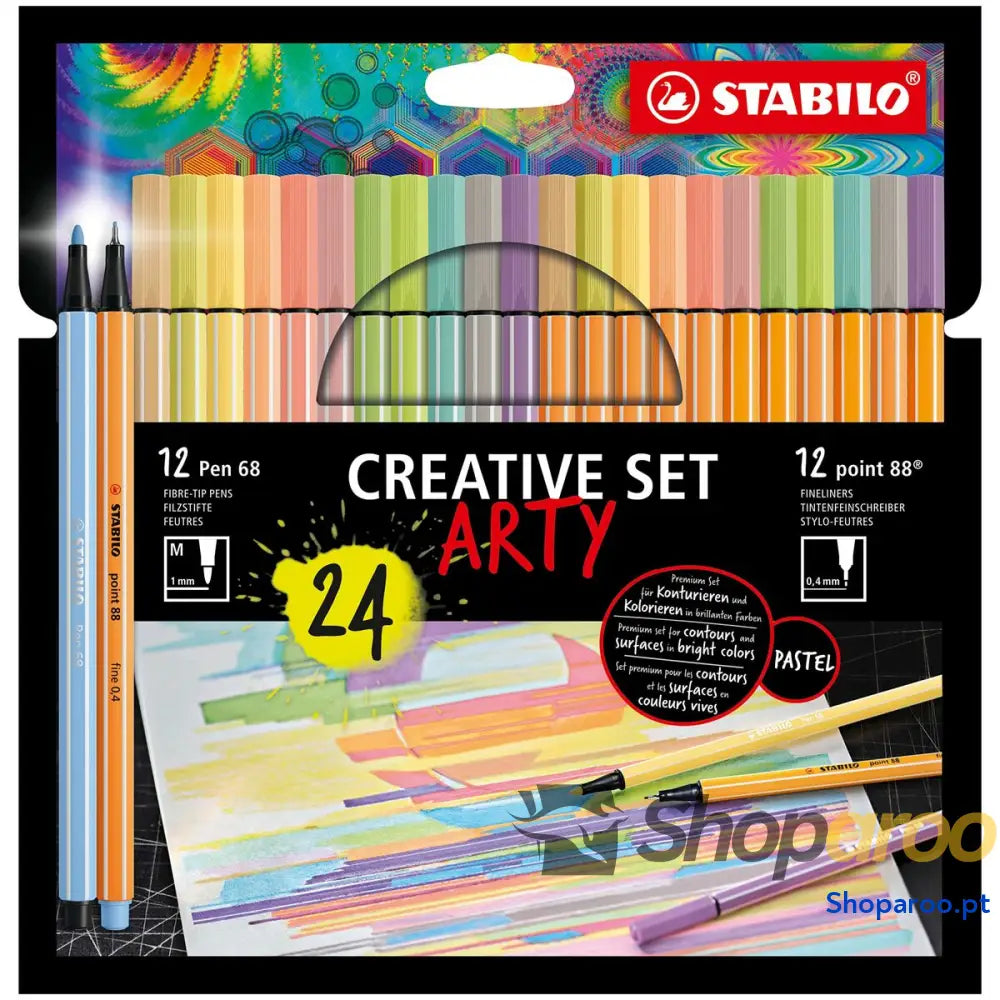 Conjunto de Canetas de Feltro Stabilo Point 88 & Pen 68 Creative Arty Multicolor