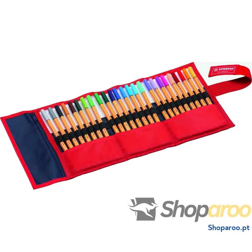 Conjunto de Canetas de Feltro Stabilo Point 88 Red Rollerset Multicolor