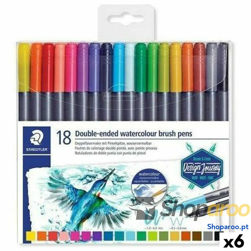 Conjunto de Canetas de Feltro Staedtler Design Journey Ponta dupla (6 Peças) (6 Unidades)