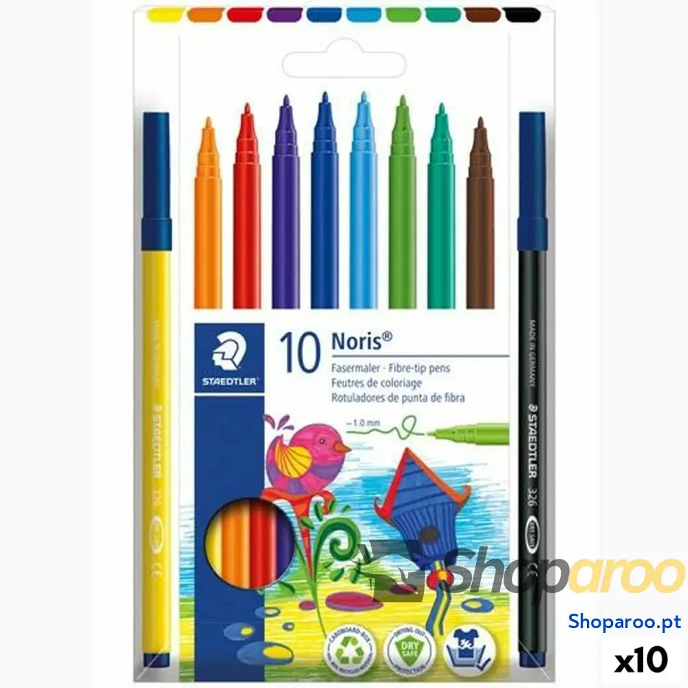 Conjunto de Canetas de Feltro Staedtler Noris 326 Multicolor (10 Unidades)
