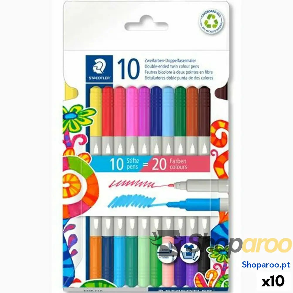 Conjunto de Canetas Feltro Staedtler Noris 3280 Multicolor (10 Unidades)