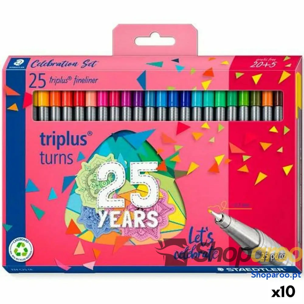 Conjunto de Canetas de Feltro Staedtler Triplus Fineliner 334 (10 Unidades)