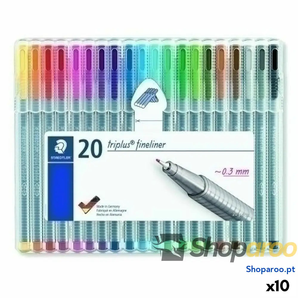 Conjunto de Canetas de Feltro Staedtler Triplus Fineliner Multicolor (10 Unidades)
