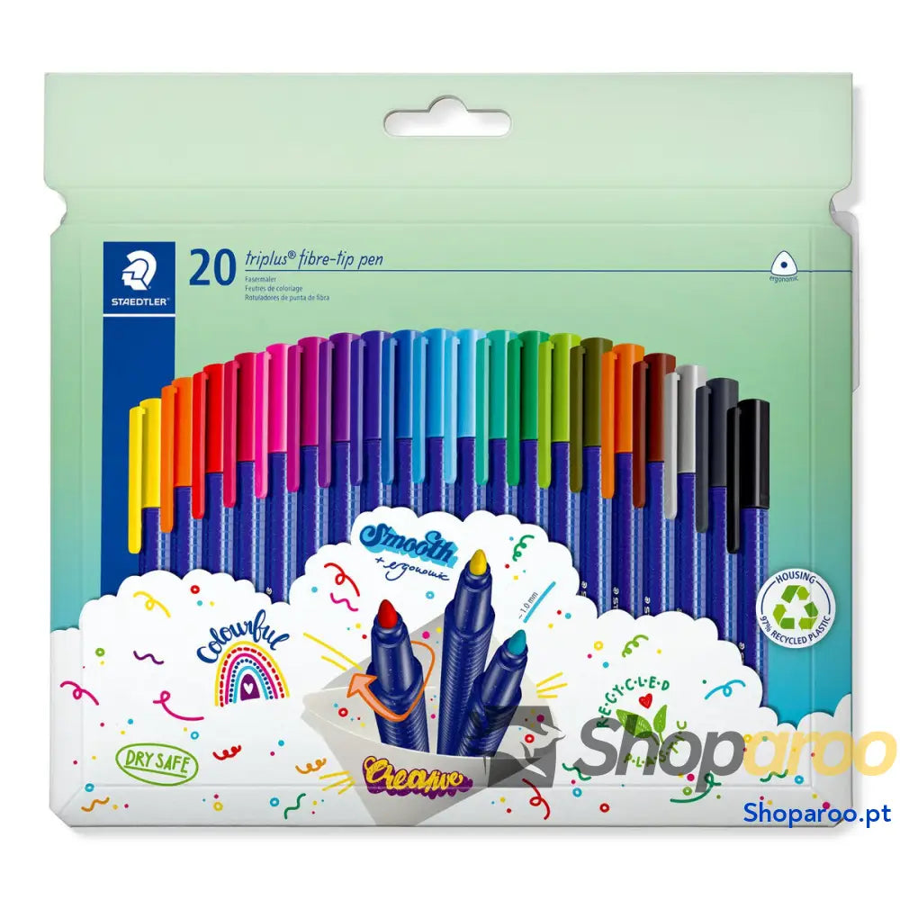 Conjunto de Canetas de Feltro Staedtler Triplus Multicolor 20 Peças