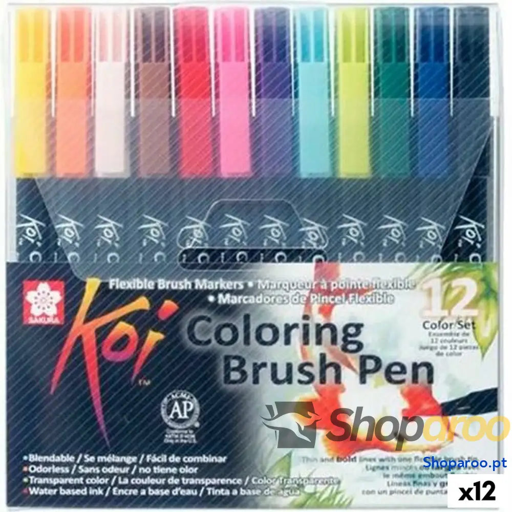 Conjunto de Canetas de Feltro Talens Sakura KOI Multicolor 12 Peças (12 Unidades)