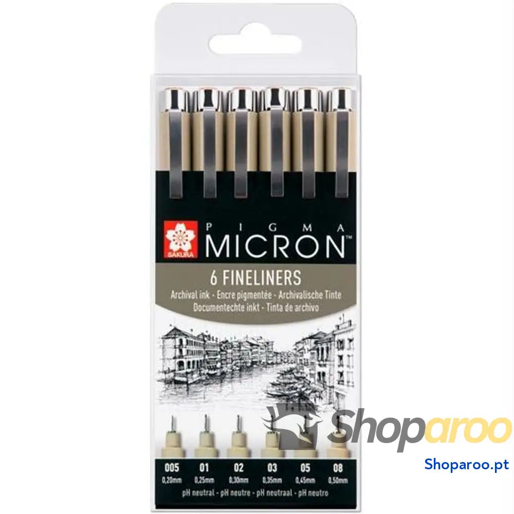 Conjunto de Canetas de Feltro Talens Sakura Pigma Micron Fineliner Preto