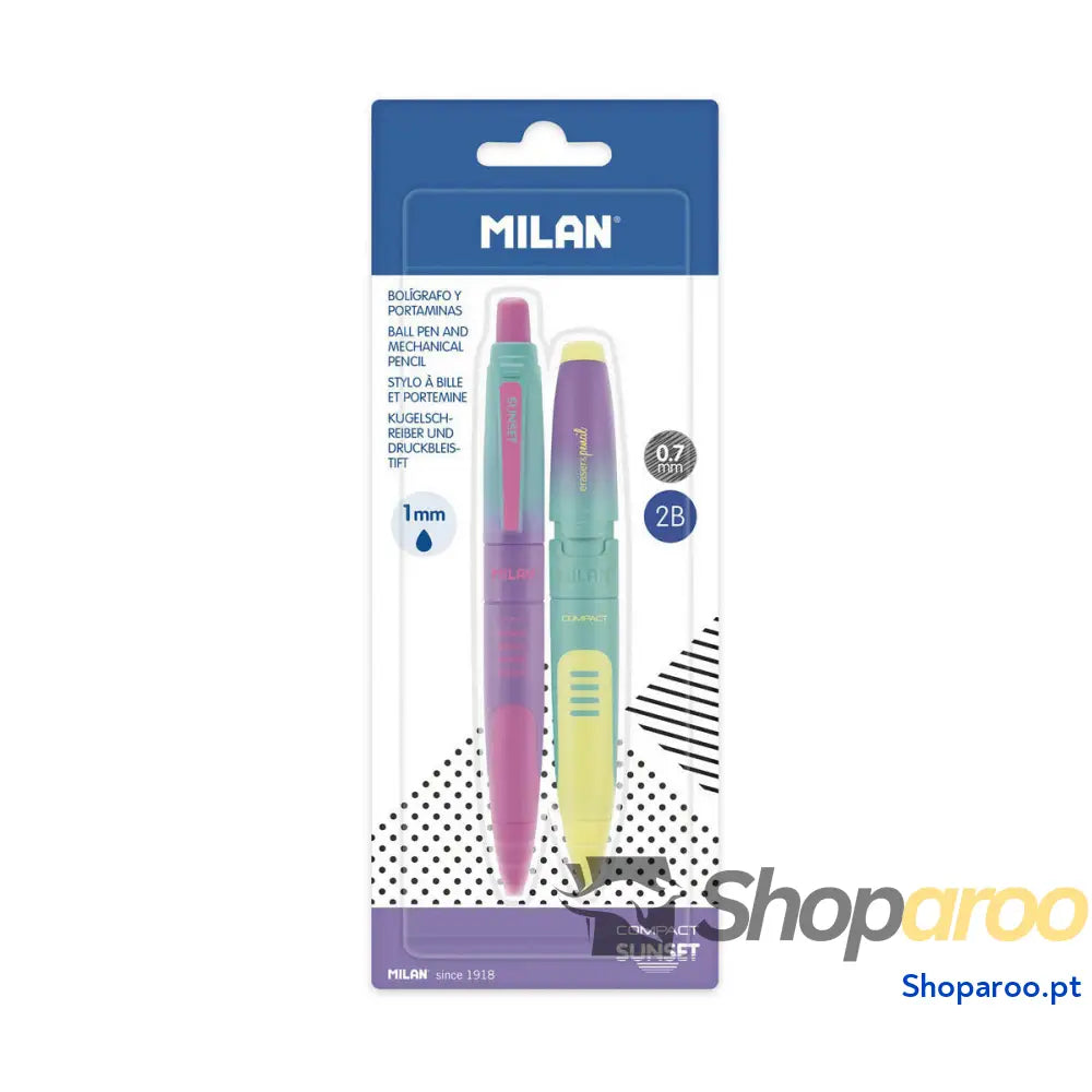 Conjunto de Canetas Milan Caneta Amarelo Azul