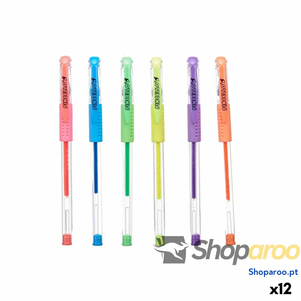 Conjunto de Canetas Pincello 493 Amarelo Azul Verde Multicolor Laranja (12 Unidades)