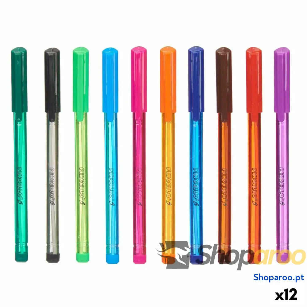 Conjunto de Canetas Pincello 494 Azul Vermelho Verde Multicolor Laranja (12 Unidades)