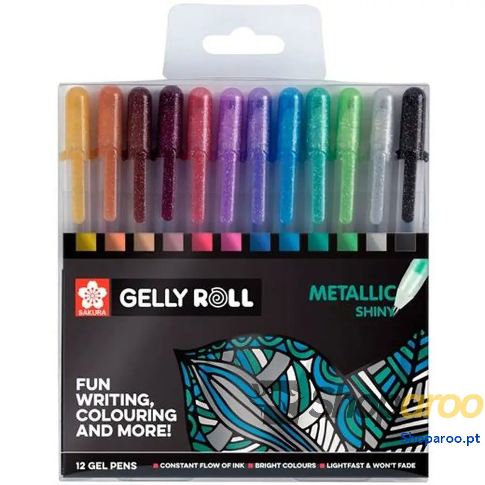 Conjunto de Canetas Talens Sakura Gelly Roll Metallic 12 Peças