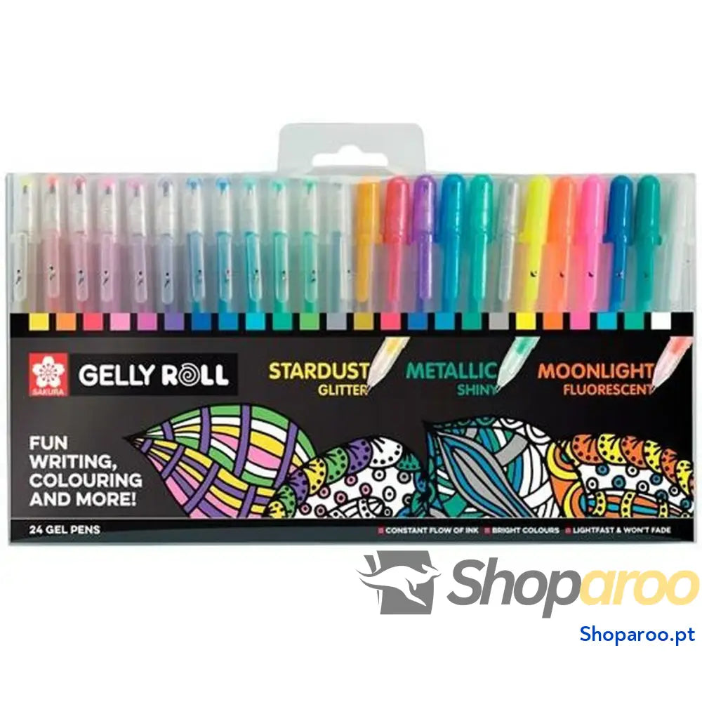 Conjunto de Canetas Talens Sakura Gelly Roll Mixed 24 Peças