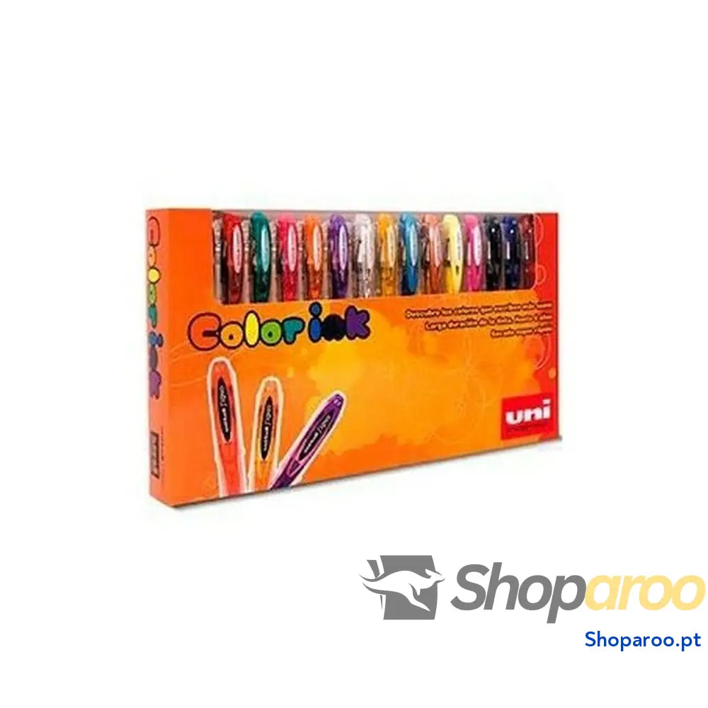 Conjunto de Canetas Uni-Ball Rollerball Signo UM-120 Multicolor 15 Peças 0,5 mm