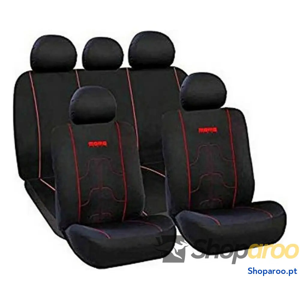Conjunto de Capas para Assentos MOMO 21 Preto Preto/Vermelho Poliéster