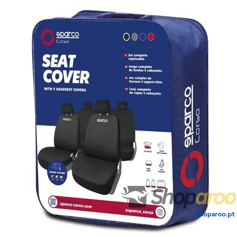 Conjunto de Capas para Assentos Sparco Corsa Preto/Vermelho