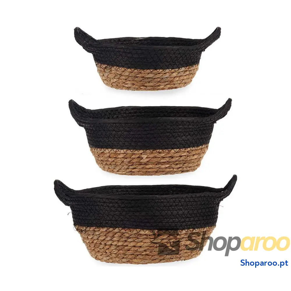 Conjunto de Cestas Gift Decor Castanho Preto