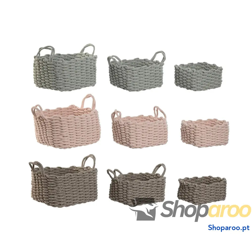 Conjunto de Cestas Home ESPRIT Corda 28 x 18 cm