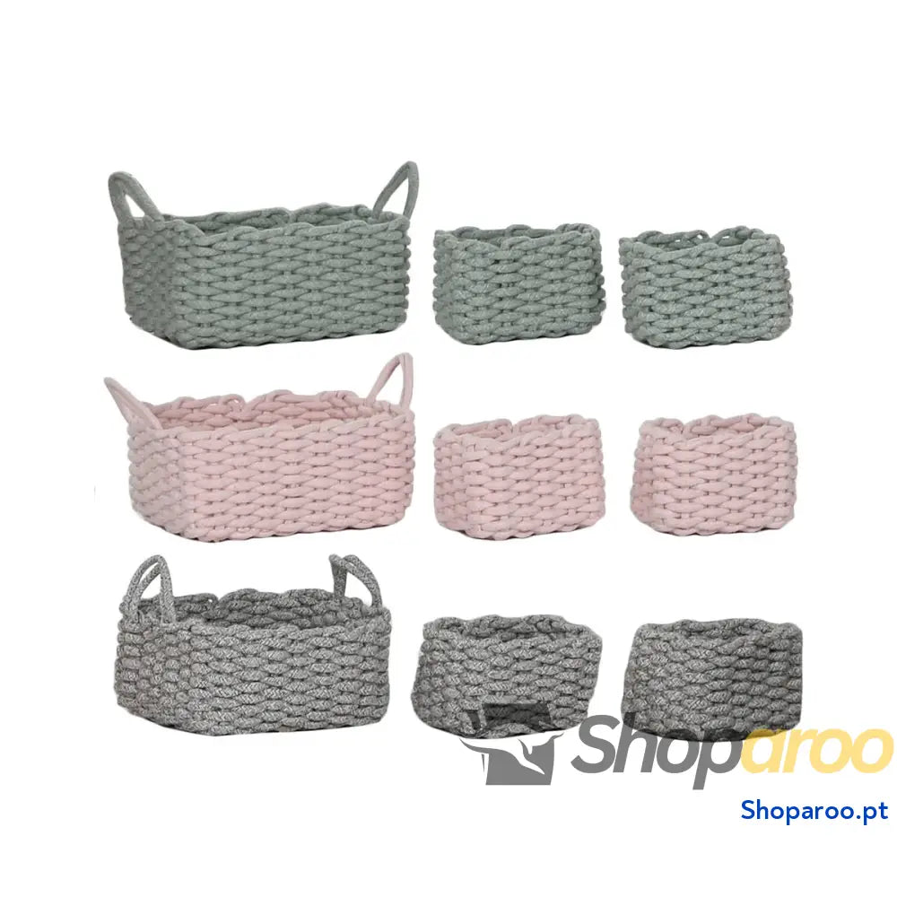 Conjunto de Cestas Home ESPRIT Corda 32 x 25 15 cm
