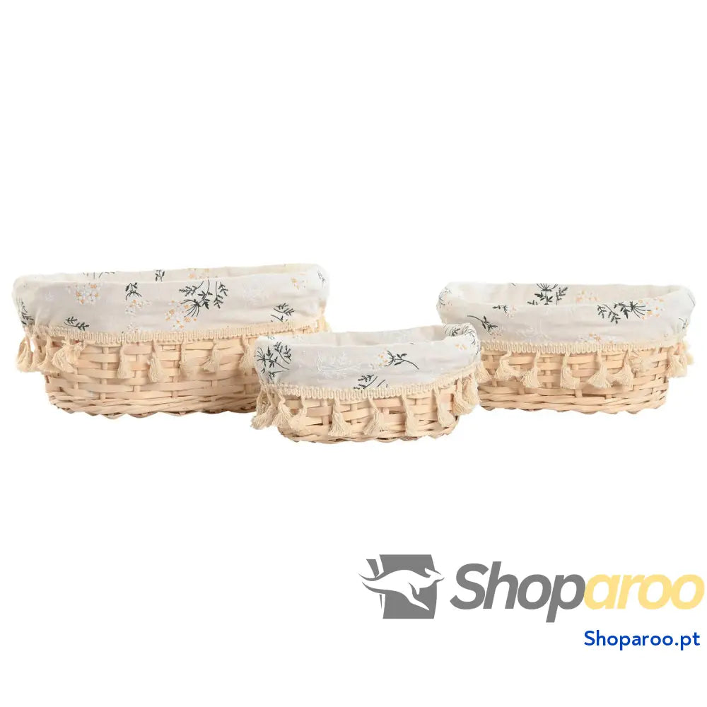 Conjunto de Cestas Home ESPRIT vime 29 x 22 12 cm