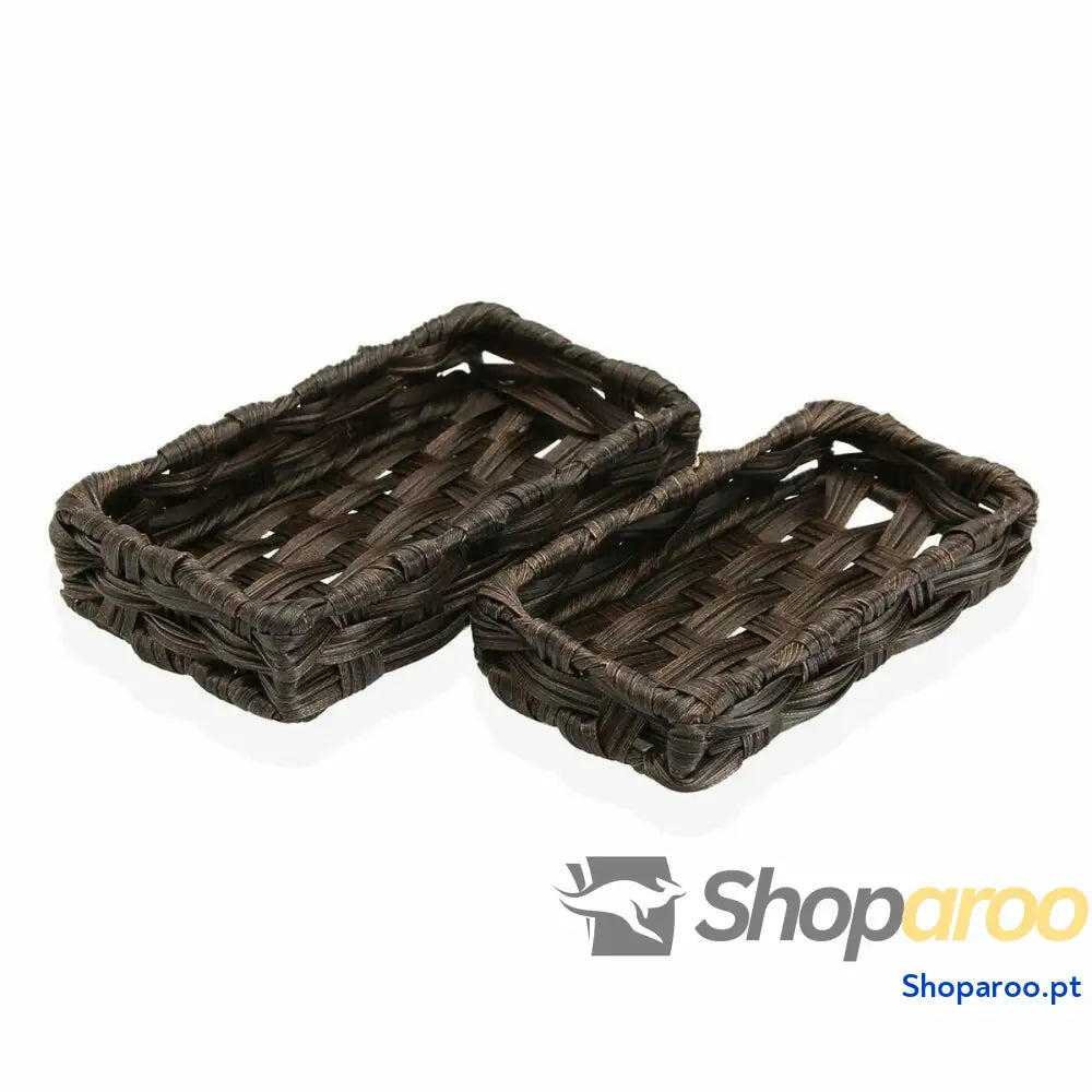 Conjunto de Cestas Versa 11 x 4 20 cm Catanho escuro 2 Unidades
