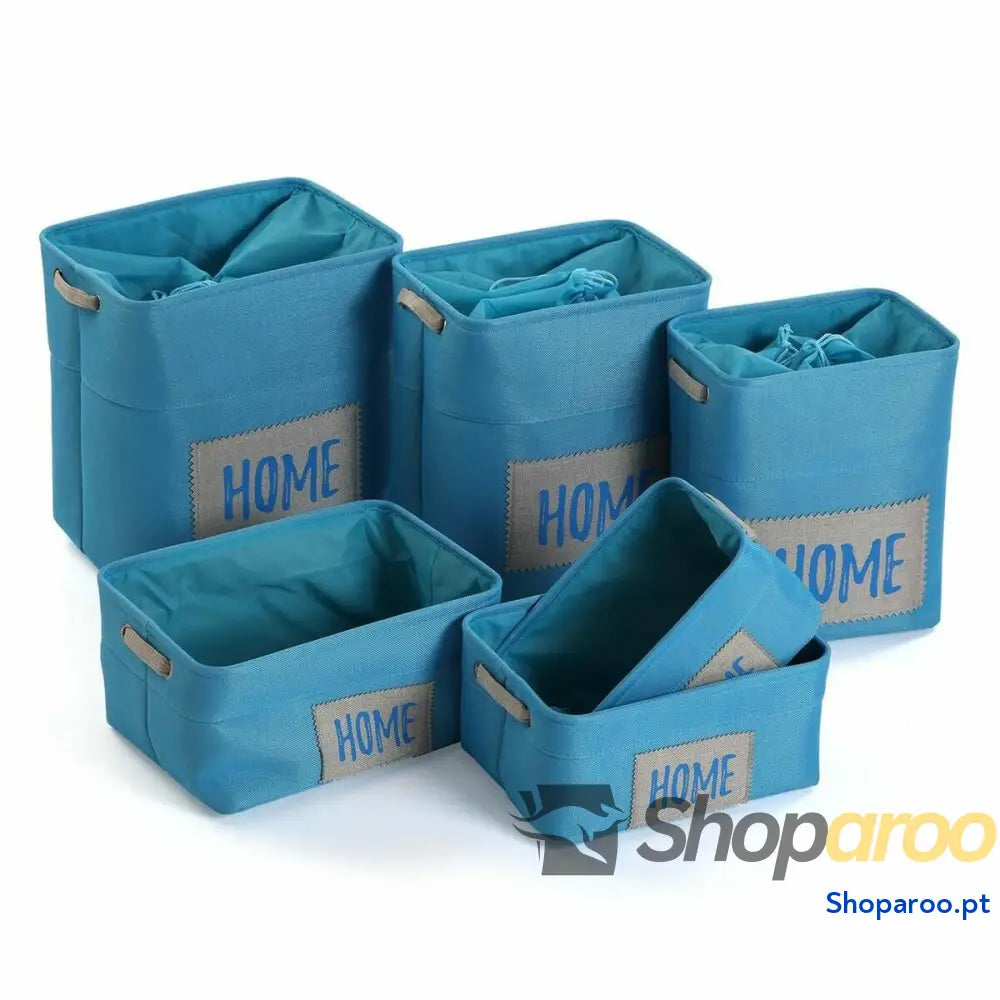 Conjunto de Cestas Versa Home 30 x 40 45 cm Azul