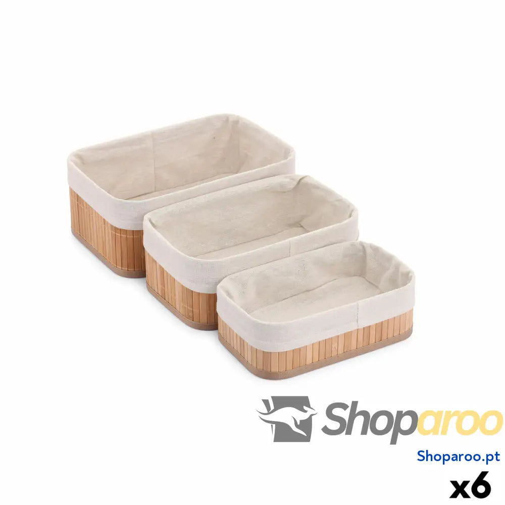 Conjunto de Cestos Confortime Bambu Natural
